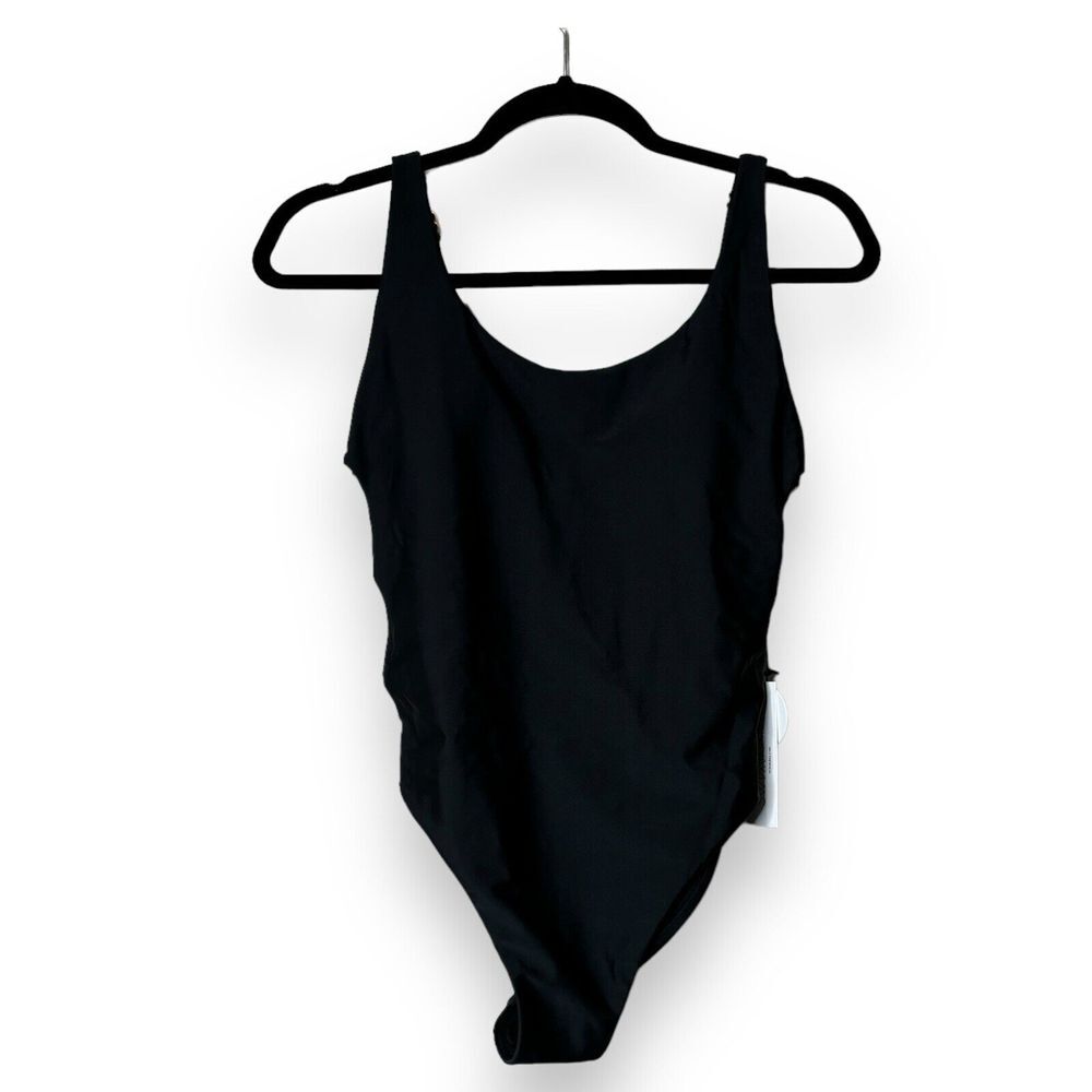 Swiminista Peaceful Black One Piece Gold Hardware with Cutouts Sz S